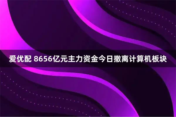爱优配 8656亿元主力资金今日撤离计算机板块